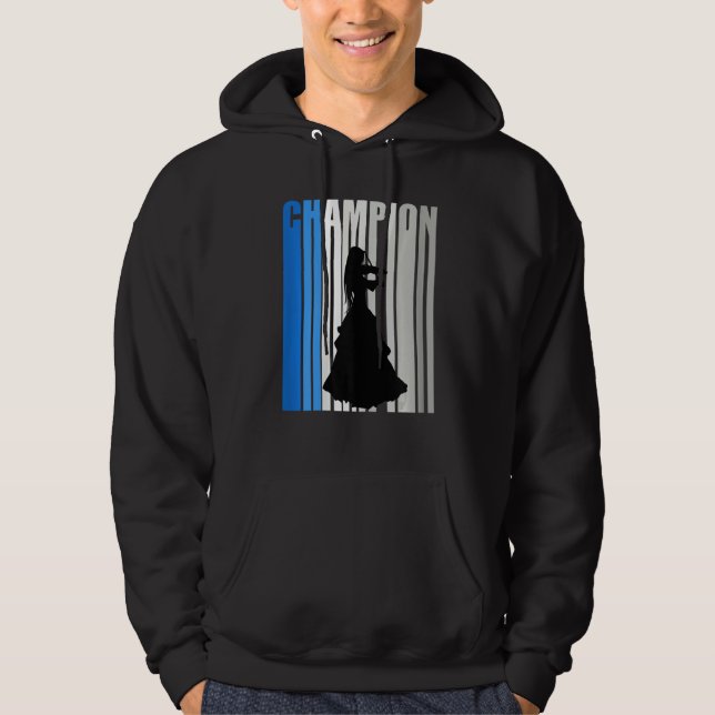 Blue Violin Champion Girl Coach Violinist Player C Hoodie (Front)