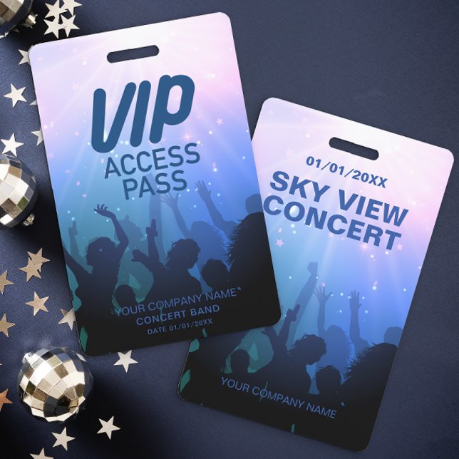 Blue VIP All Access Concert Badge ID Badge (Creator Uploaded)