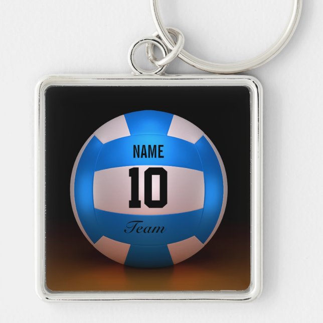 Blue Volleyball Key Ring (Front)
