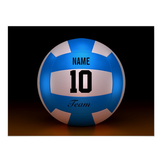 Blue Volleyball Poster (Front)