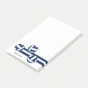 blue volleyballs custom athlete or coach name post-it notes