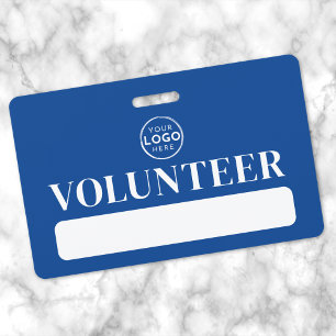 Blue Volunteer Name ID Badge