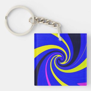 Blue vortex key ring