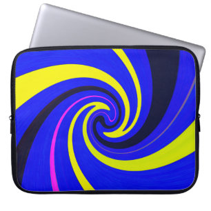 Blue vortex laptop sleeve