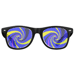 Blue vortex retro sunglasses