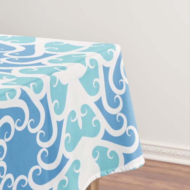 Blue vortex tablecloth (In Situ)