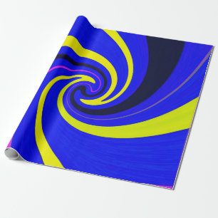 Blue vortex wrapping paper