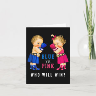 Blue Vs Pink Boxing Babies Gender Reveal Party S Card