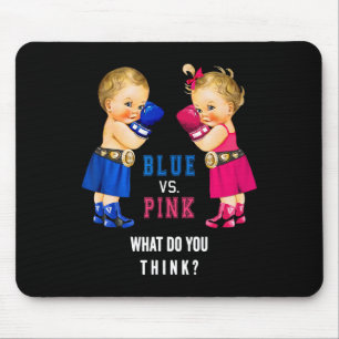 Blue Vs Pink Boxing Babies Gender Reveal S  Mouse Pad