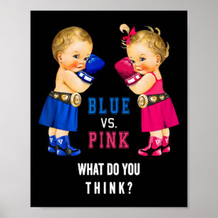 Blue Vs Pink Boxing Babies Gender Reveal S  Poster