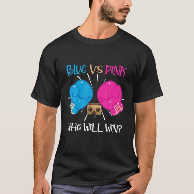 Blue Vs Pink Boxing Gender Reveal Party Ideal T-Shirt (Front)