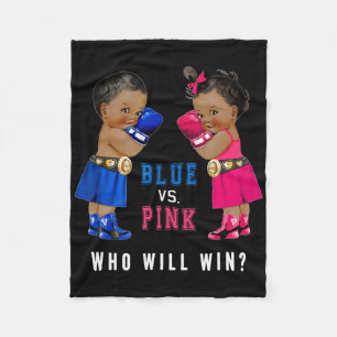 Blue Vs Pink Ethnic Boxing Babies Gender Reveal S Fleece Blanket