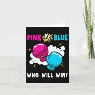 Blue Vs Pink Who Will Win Gender Reveal Party Boxi Card