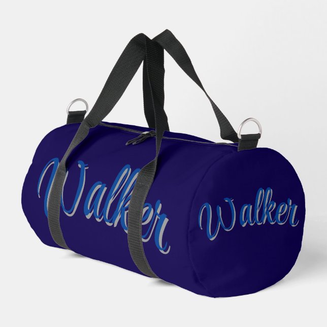 Blue Walker Name, Duffle Bag (Left Corner)