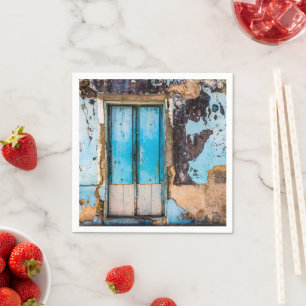 Blue wall and door napkin