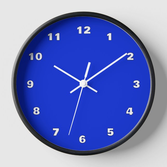 Blue Wall Clock Custom Colours and Numbers Fonts (Front)