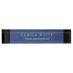 Blue Wall Elegant Professional Classy Business Nameplate