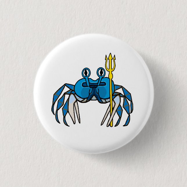 Blue Warrior Crab 3 Cm Round Badge (Front)