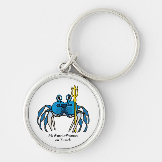 Blue Warrior Crab, MeWarriorWoman on Twitch Key Ring (Front)