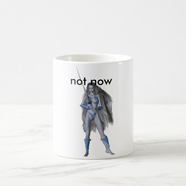 blue warrior, not now coffee mug (Center)