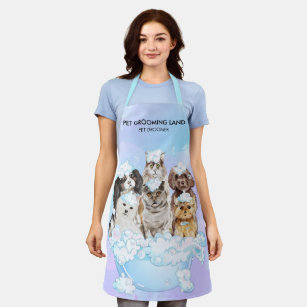 Blue Wash Pet Grooming Dogs Cats Spa Apron