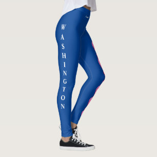 Blue Washington State Rhododendron Flower Leggings