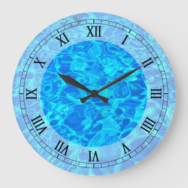 blue water background Wall Clock (Front)