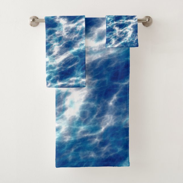 Blue Water Bath Towel Set (Insitu)