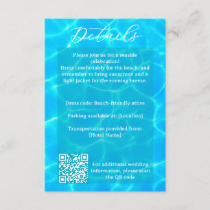 Blue Water Beach & Destination Wedding Ocean Theme Enclosure Card