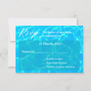 Blue Water Beach & Destination Wedding Ocean Theme RSVP Card