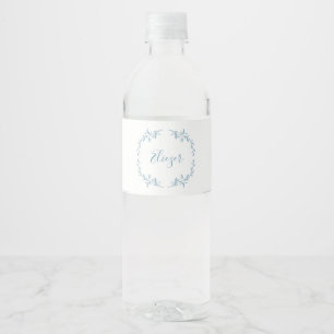 Blue Water Bottle Label