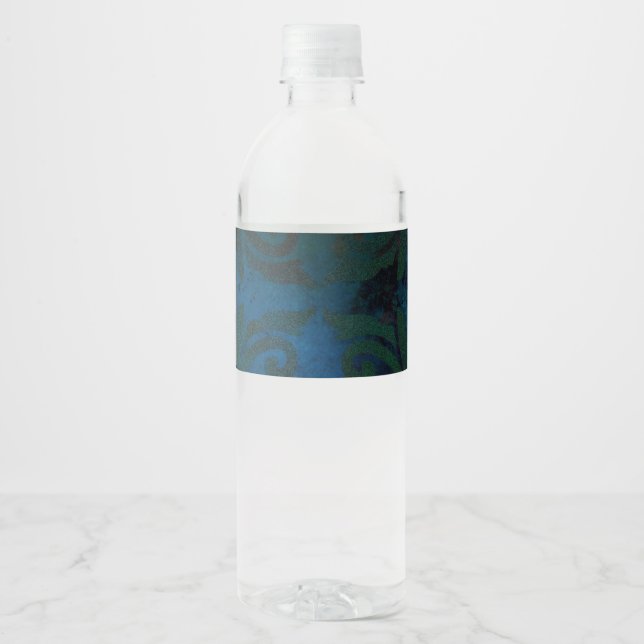 blue water bottle label (Front)