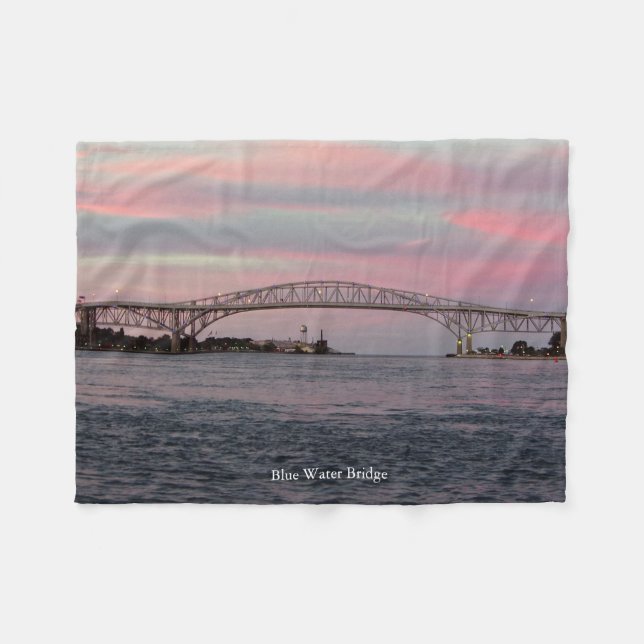 Blue Water Bridge fleece blanket (Front (Horizontal))