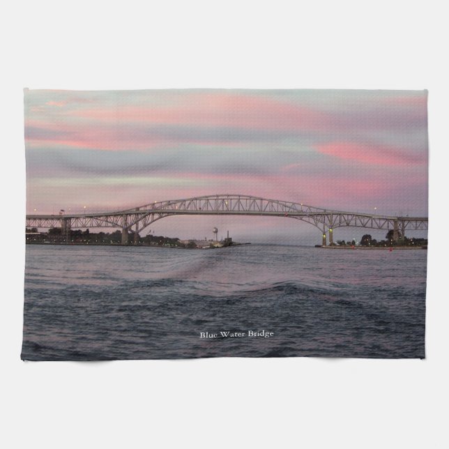 Blue Water Bridge kitchen towel (Horizontal)