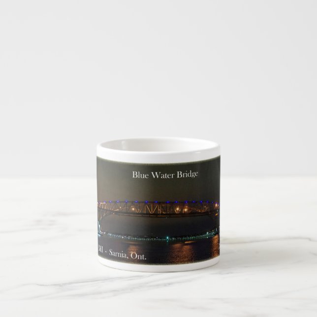 Blue Water Bridge night espresso mug (Front)