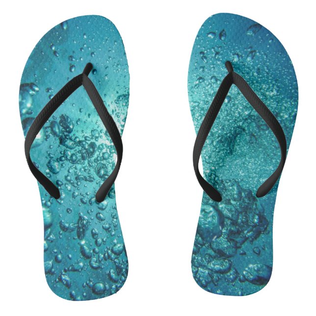 Blue Water Bubbles  Thongs (Footbed)