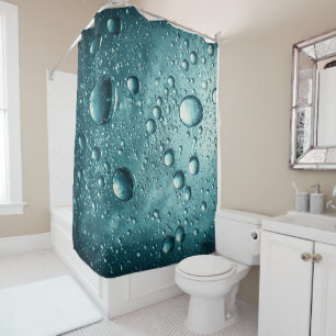 Blue Water Bubbles Underwater Abstract Background Shower Curtain