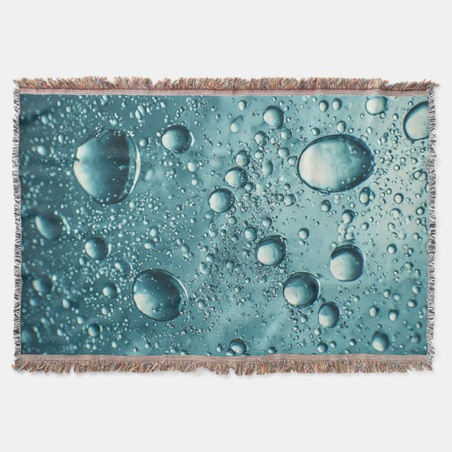Blue Water Bubbles Underwater Abstract Background Throw Blanket (Front)