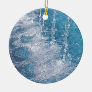 Blue water ceramic ornament