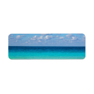 Blue Water & Coastline Nature Photo Return Address Label