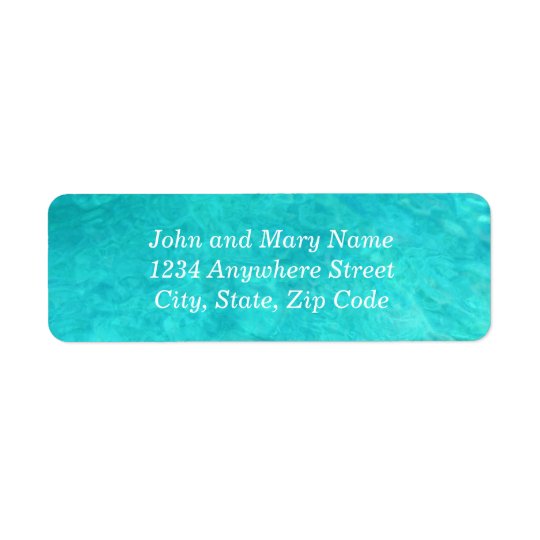 Blue Water Colour Address Return Address Label