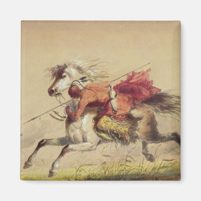 Blue Water Creek Battle By Alfred Jacob Miller Magnet (Front)