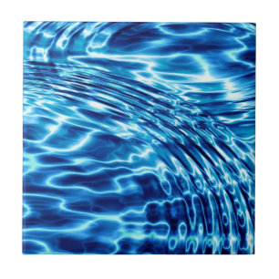 Blue water design ceramic tile