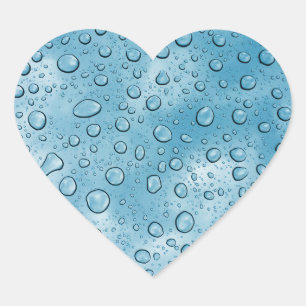 Blue Water Drip Fun  Heart Sticker