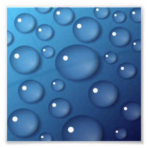 Blue Water Drop Texture Photo Print