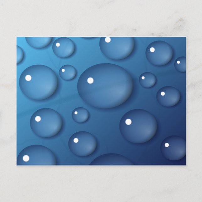 Blue Water Drop Texture Postcard (Front)