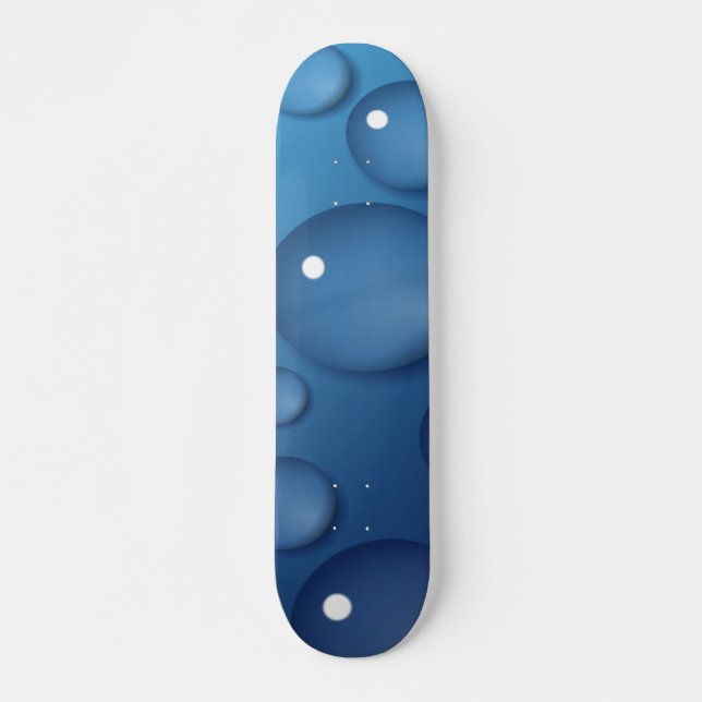 Blue Water Drop Texture Skateboard (Front)