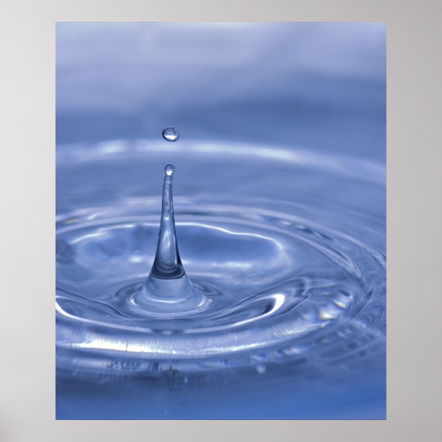 Blue Water Droplet Poster (Front)