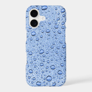 Blue water droplets