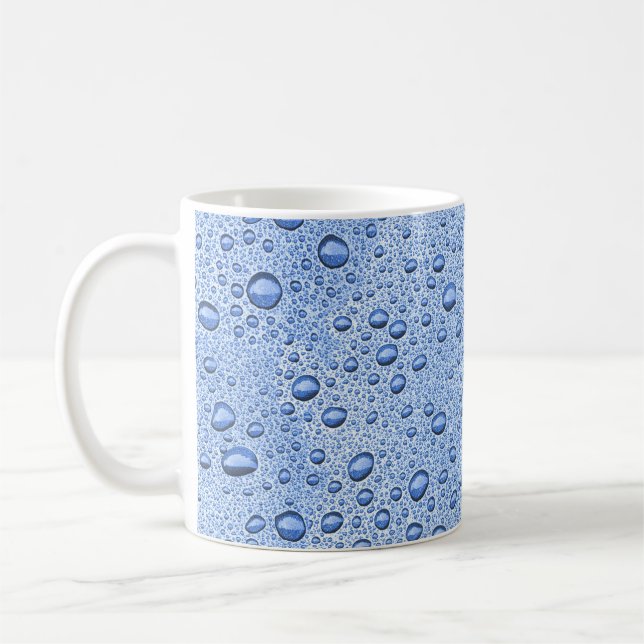Blue water droplets coffee mug (Left)